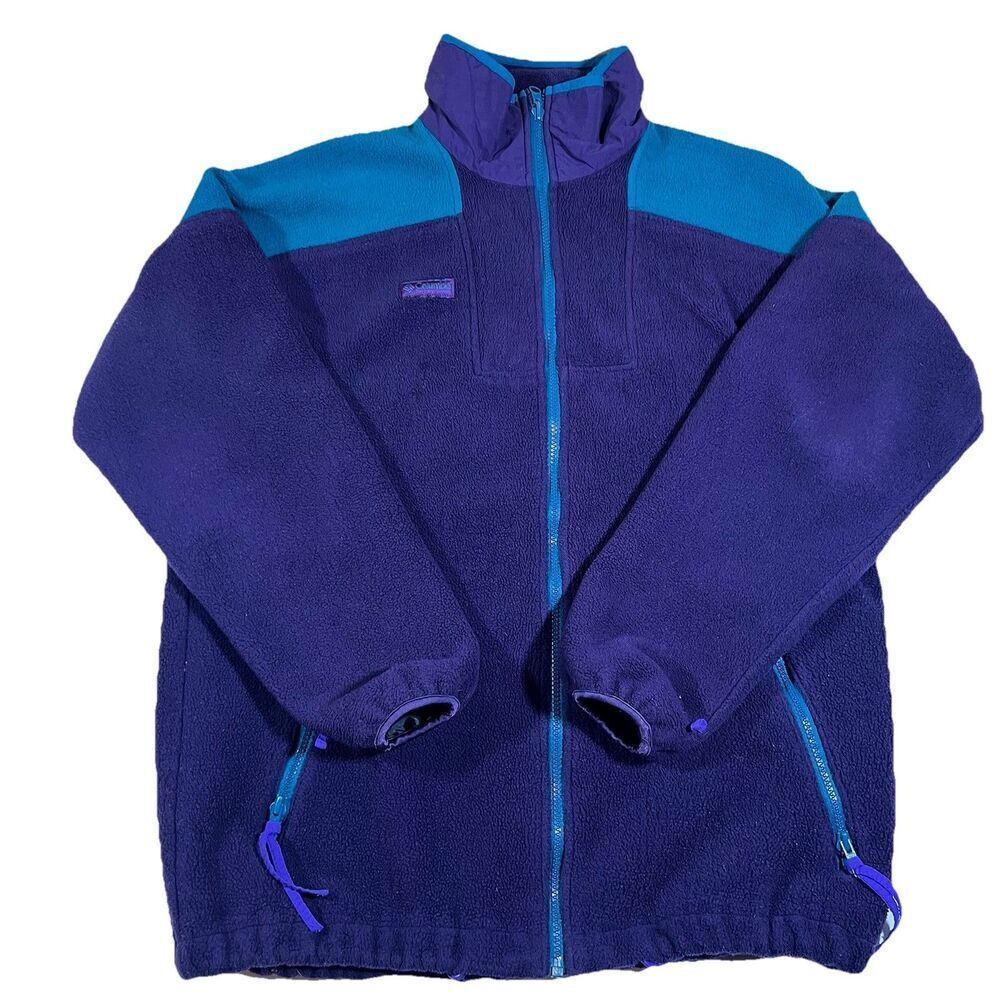 Vintage Columbia Colorblock Full Zip Fleece Jacket Made In USA Men's Medium